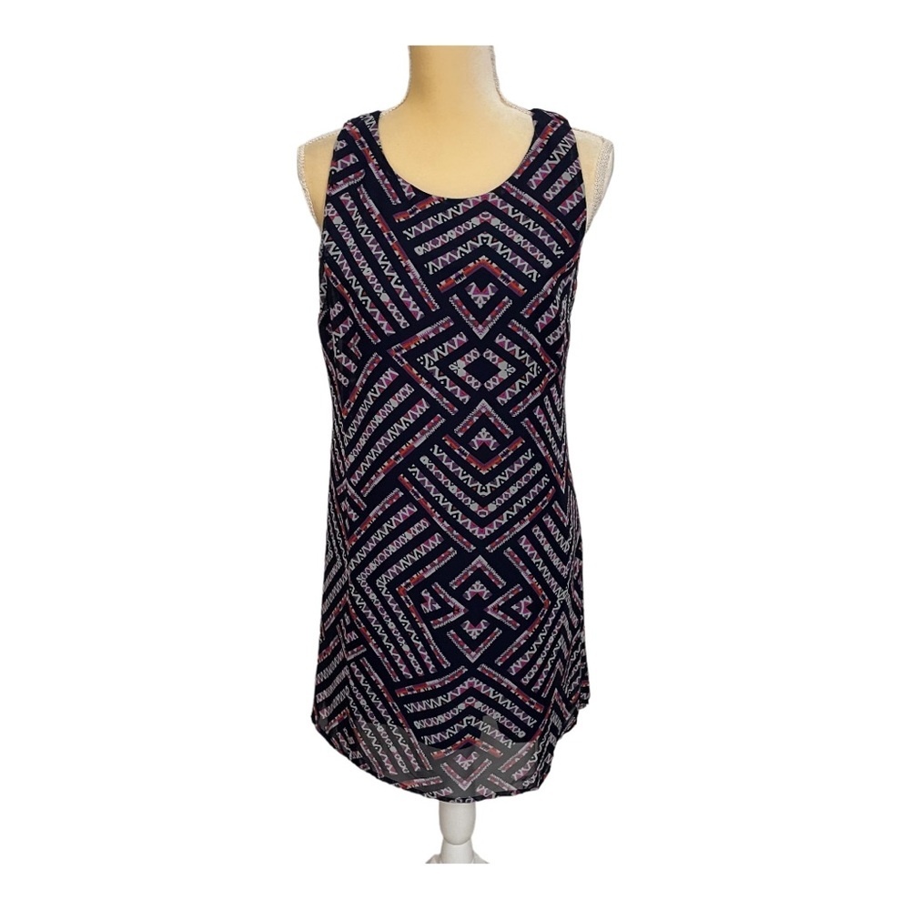 Love Fire Navy Sleeveless Aztec Print Dress‎ Size M